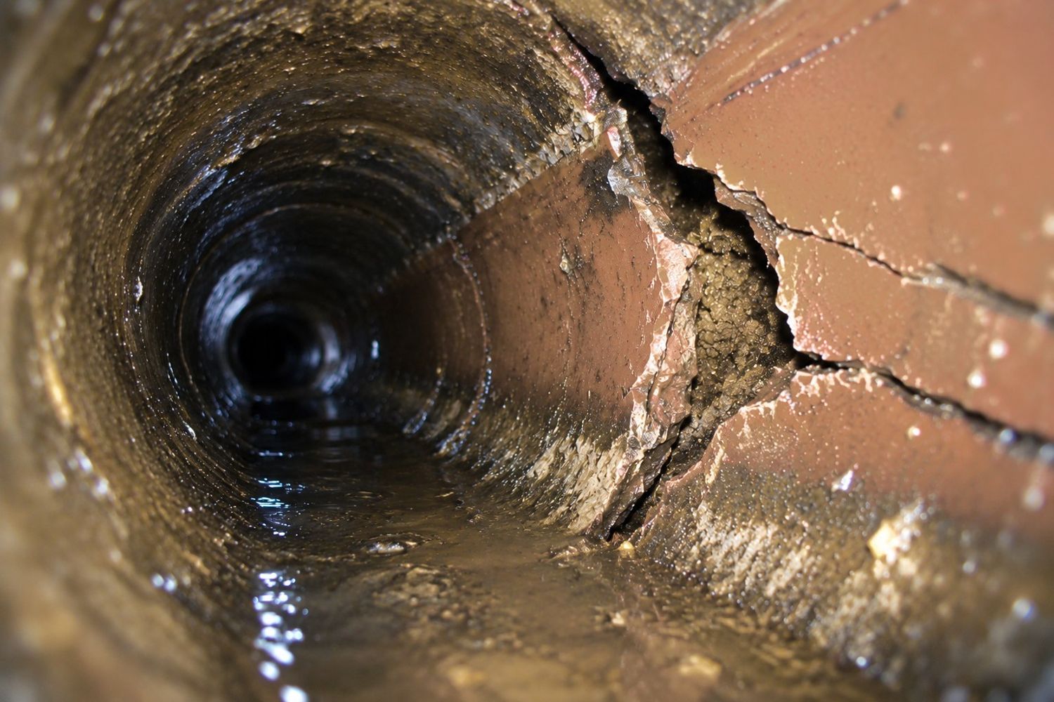 CCTV drain survey in progress